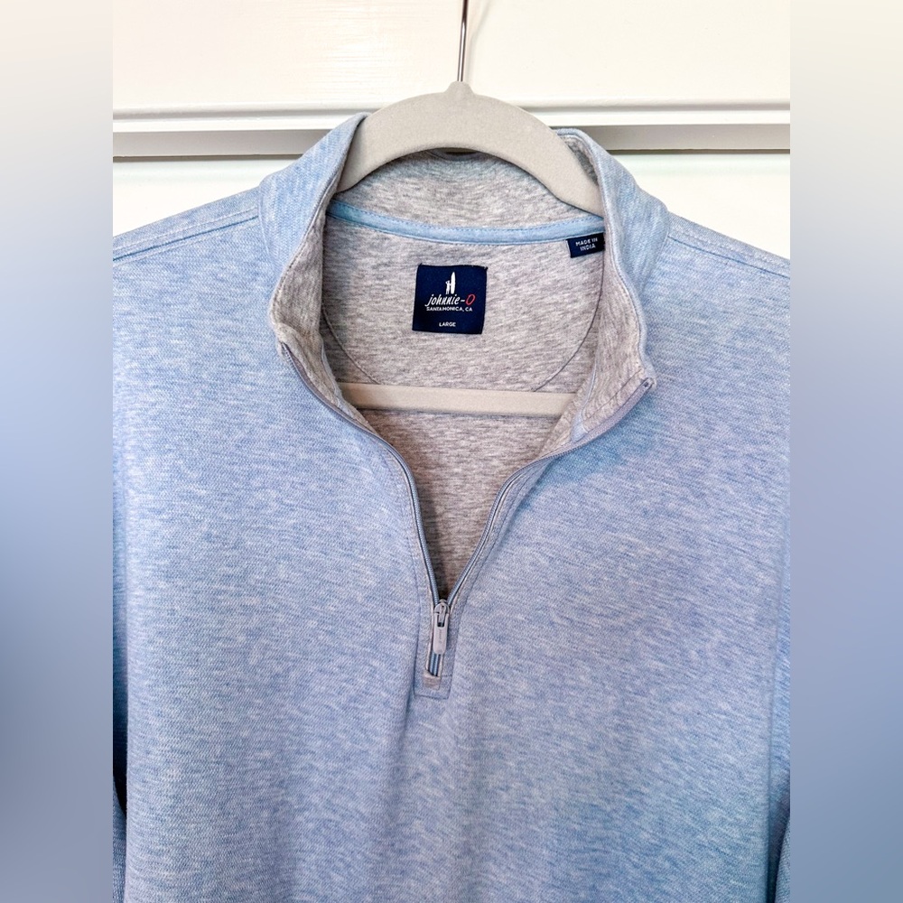 Johnnie-O Hank’s “Lightweight Scully” Quarter Zip Pullover in Malibu Size L - Picture 3 of 16